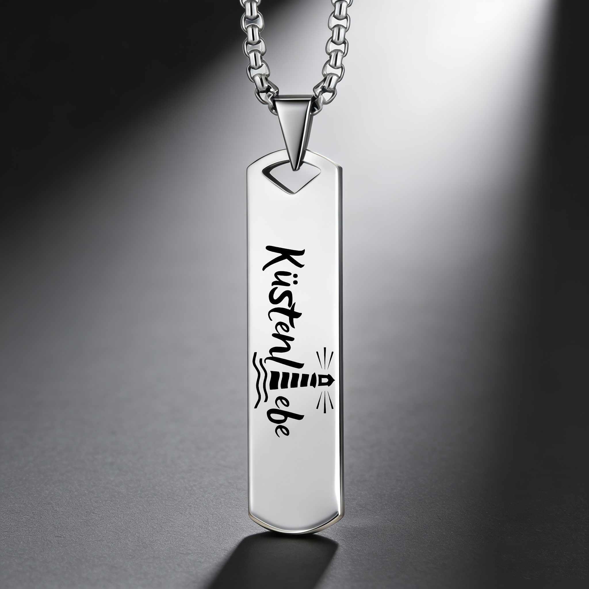 Coastal Love Lighthouse & Wave Pendant Necklace, Seaside Gift
